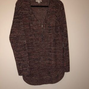 Half zip knit sweater